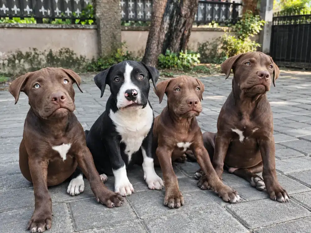 SISA 4 anakan Pitbull pure bukan mix
