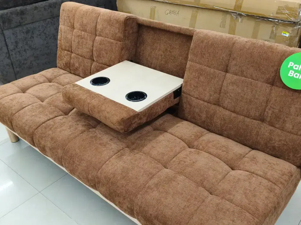 Selma Gerano Sofa Bed Multifungsi dengan Console – Cokelat