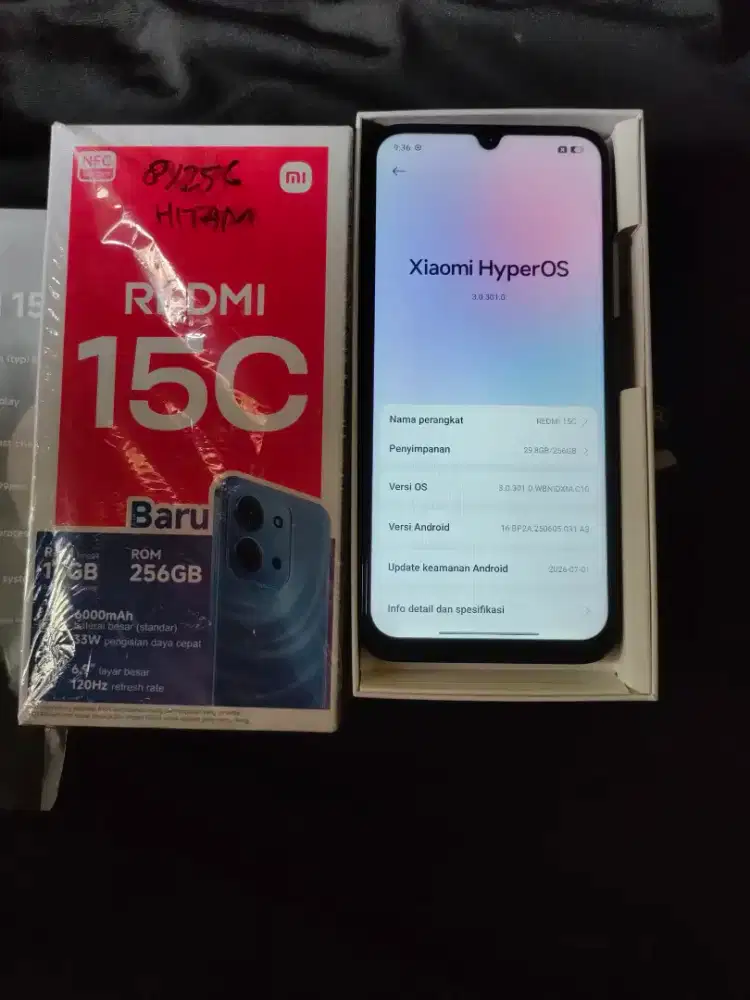 Redmi 15C ram 8/256 BH 100 cc baru 11 Baru 2Minggu Pakai Like New