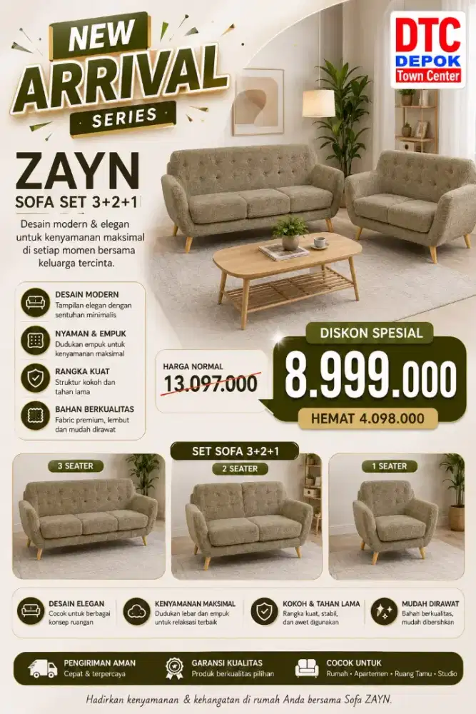 Sofa Set Ruang Tamu Bisa Cicilan