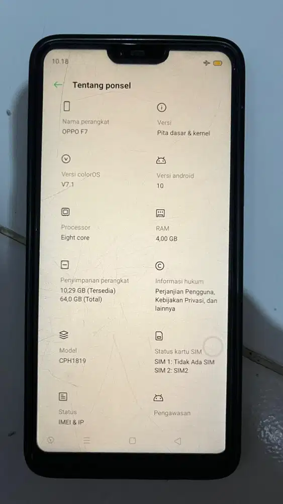 Jual cepat oppo F7 black ram 4/64gb