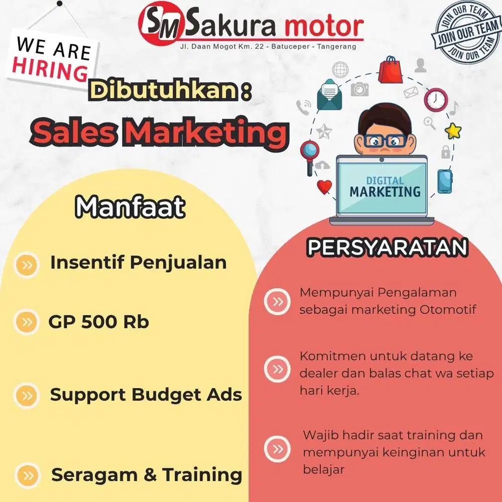 Loker Sales Yamaha: Support Modal Iklan Facebook 800Rb!