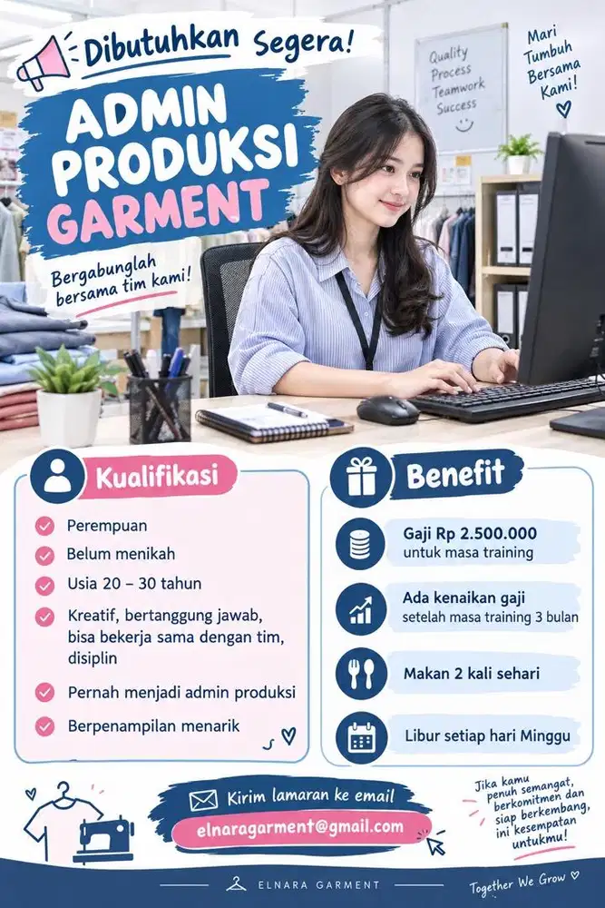 Admin produksi garment