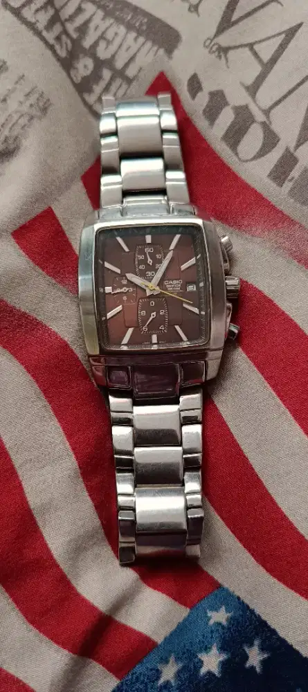 Dijual Santai Casio Edifice Chrono Stainless Steel