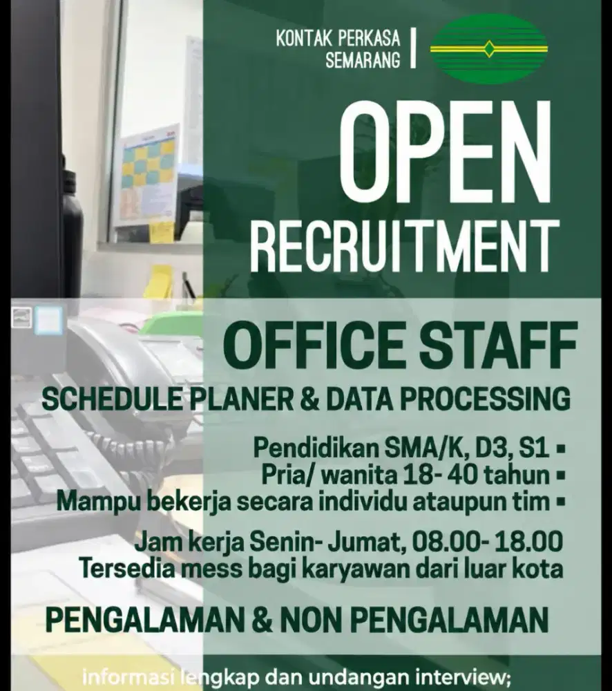 DIBUTUHKAN KARYAWAN BARU PENGALAMAN DAN NON PENGALAMAN