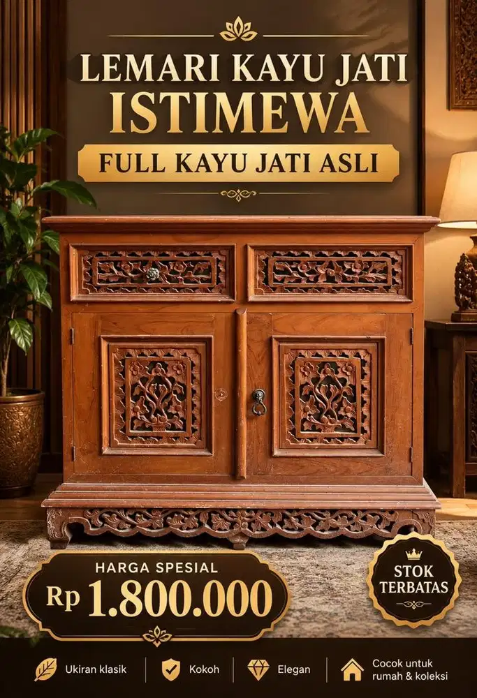 NAKAS KAYU JATI ASLI