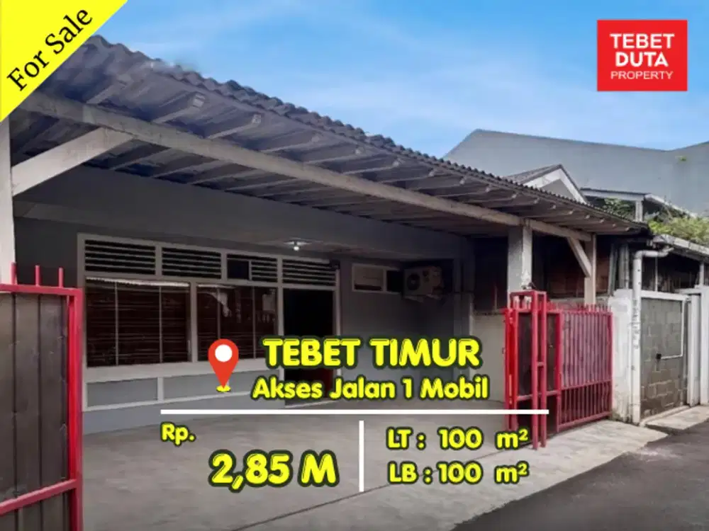 Dijual Rumah Tebet Timur Siap Huni Lokasi.strategis Jalan 1 Mobil