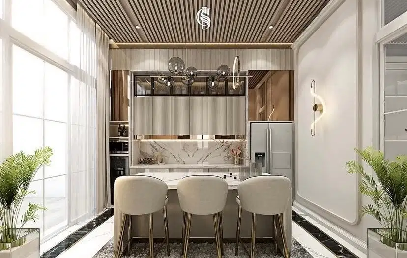 interior desain kitchen set kamar set wardrobe lemari backdrop tv