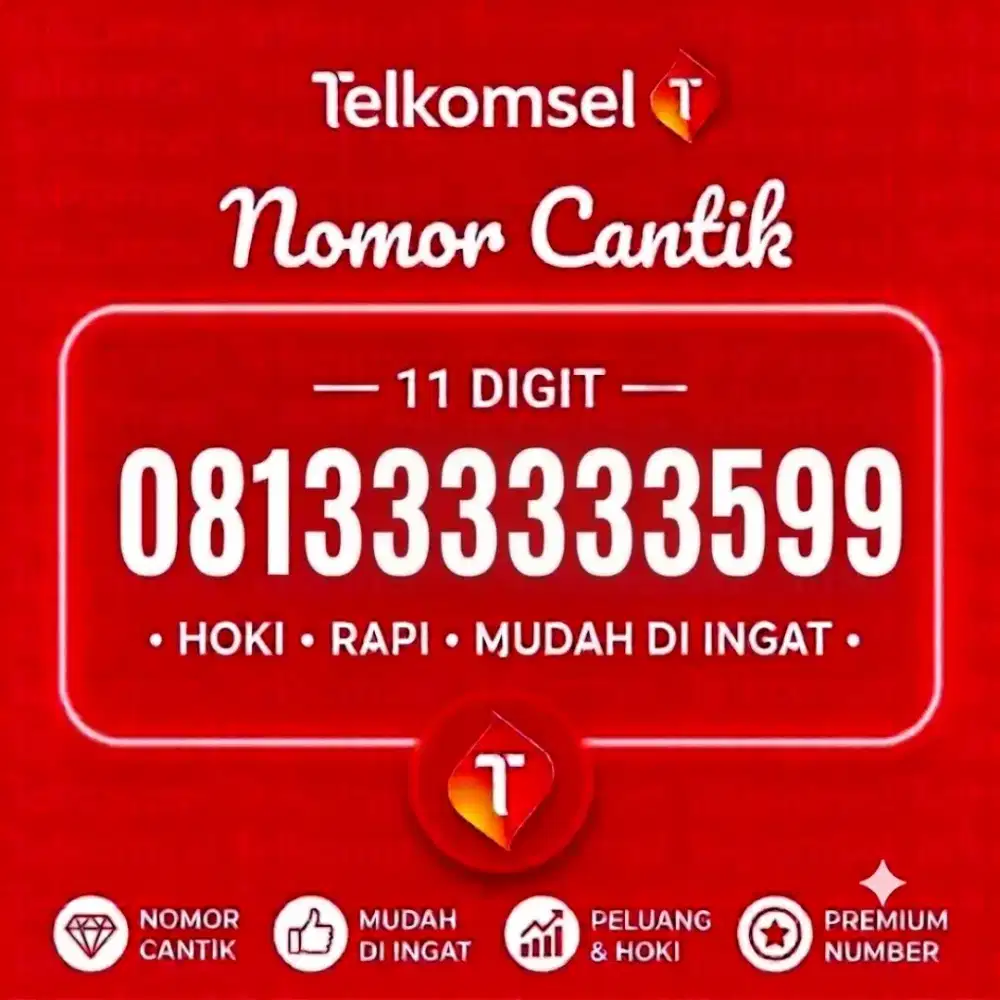 Nomor cantik Telkomsel 33333599