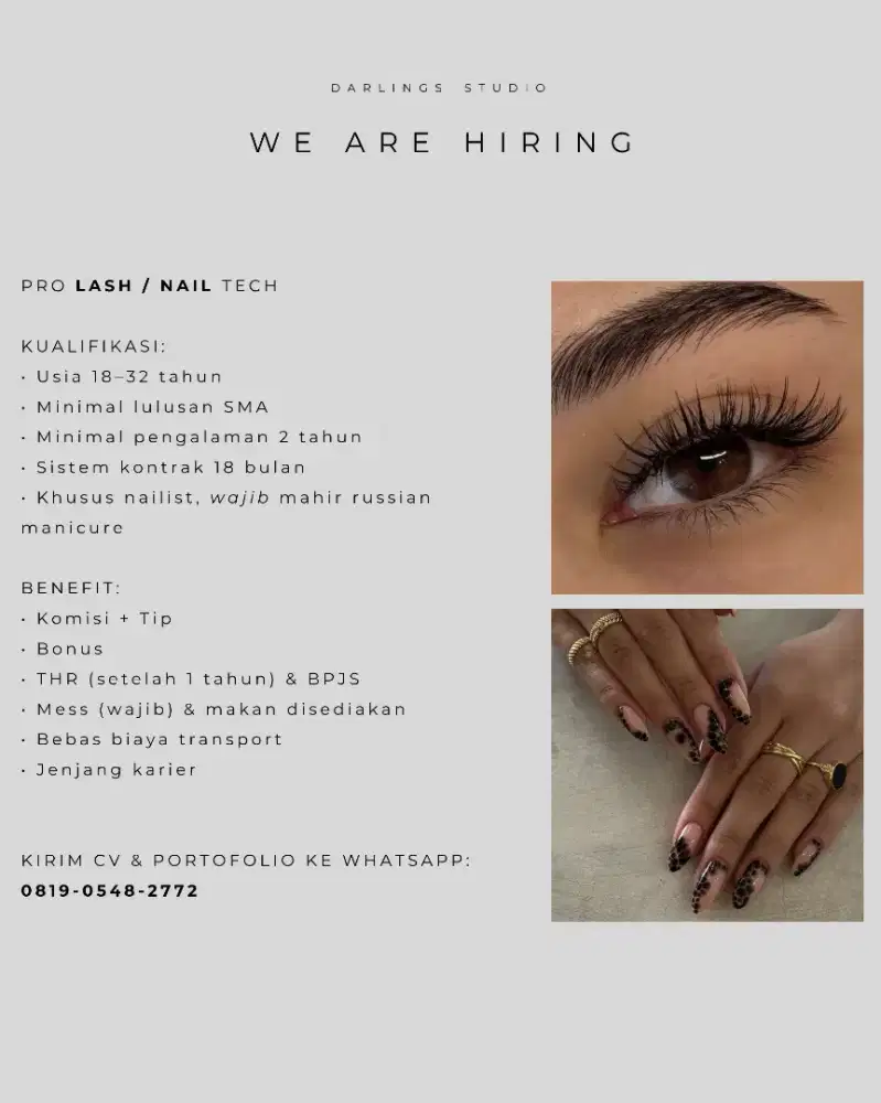 Loker terapis eyelash dan nail