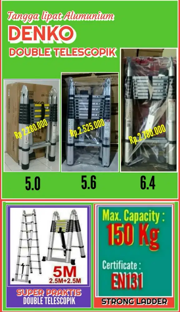 Tangga TELESCOPIK 6.4 Mtr