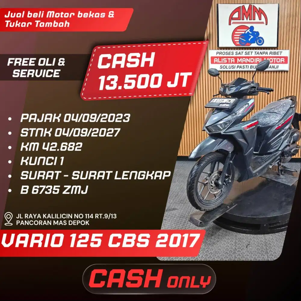 VARIO 125 CBS 2017 BISA TUKAR TAMBAH/BAYAR PAKI CC/PAYLATER