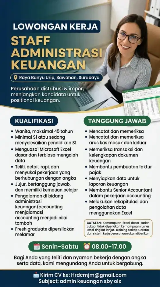 LOKER ADMIN KEUANGAN SURABAYA