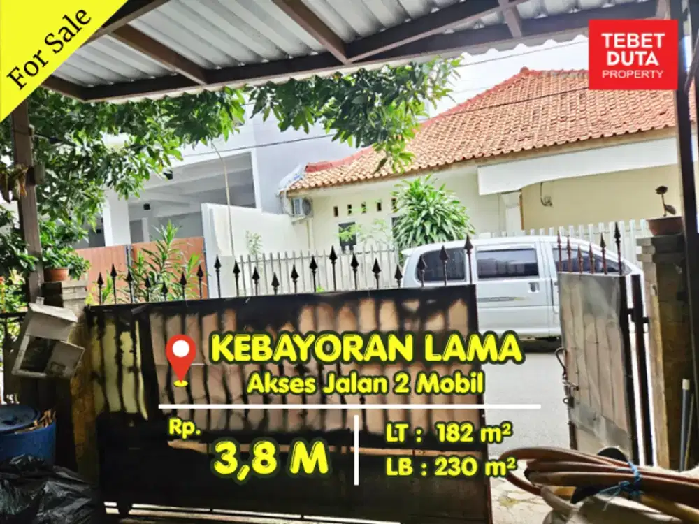 Dijual Murah Rumah Kebayoran Lama Hitung Tanah Lokasi Strategis Dekat PIM Jalan 2 Mobil