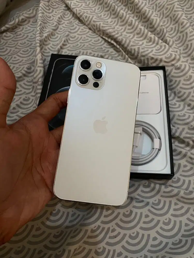 iPhone 12 Pro 256 Silver Mulus Fullset Siap Pakai