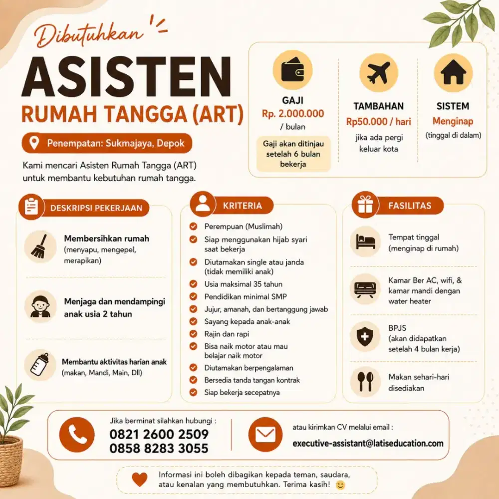 LOWONGAN ART SUKMAJAYA DEPOK