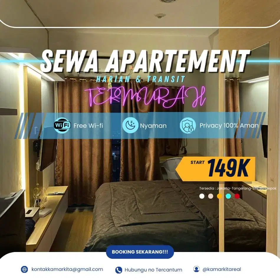 Sewa Apartemen Citypark Jakarta Barat Harian/Transit Termurah