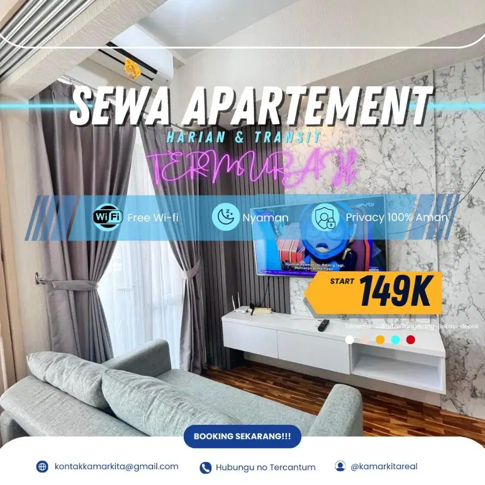 Sewa Apartemen Depok Transpark Cibubur Harian/Transit Termurah