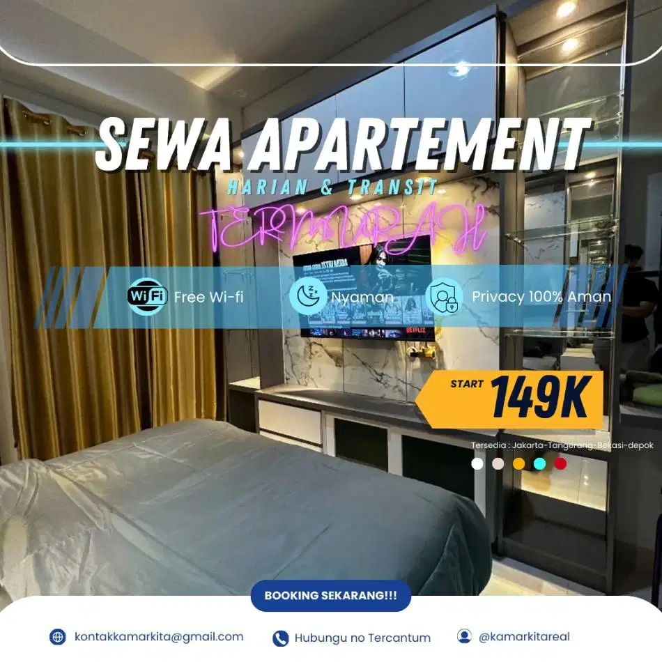 Sewa Apartemen Bekasi Utara Springlake Summarecon Harian/Transit Murah