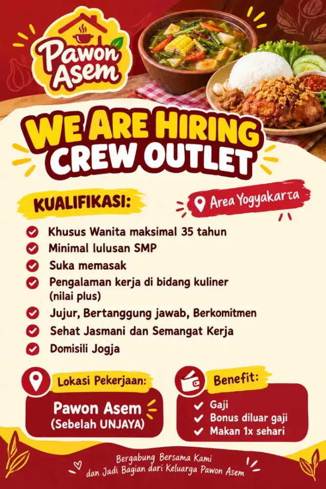 Dibutuhkan segera karyawan outlet