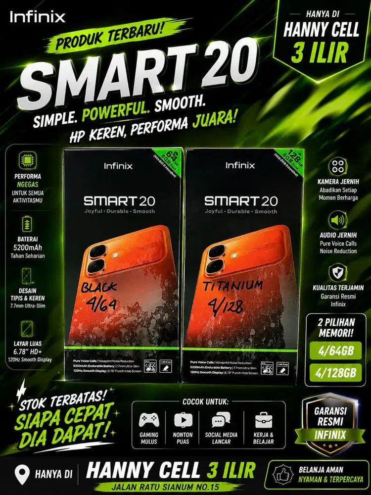 Infinix Smart 20 Baru Garansi Resmi