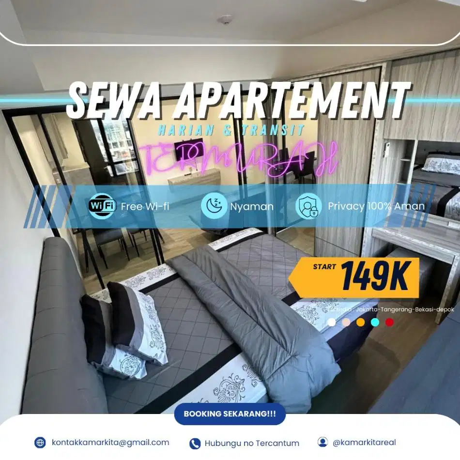 Sewa Apartemen COLLINS BOULEVARD Harian/Transit Termurah Tangerang