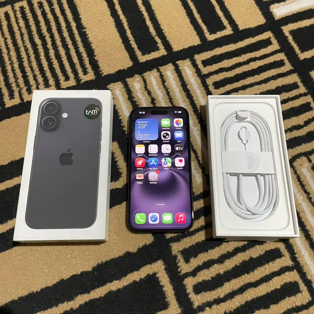 iPhone 16 128gb Garansi iBox Black Fullset Original