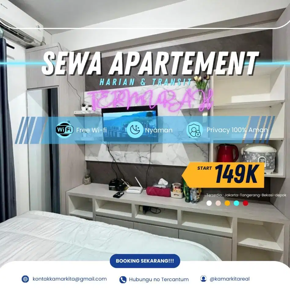 Sewa Apartemen TREEPARK SERPONG BSD Harian/Transit Termurah Tangerang