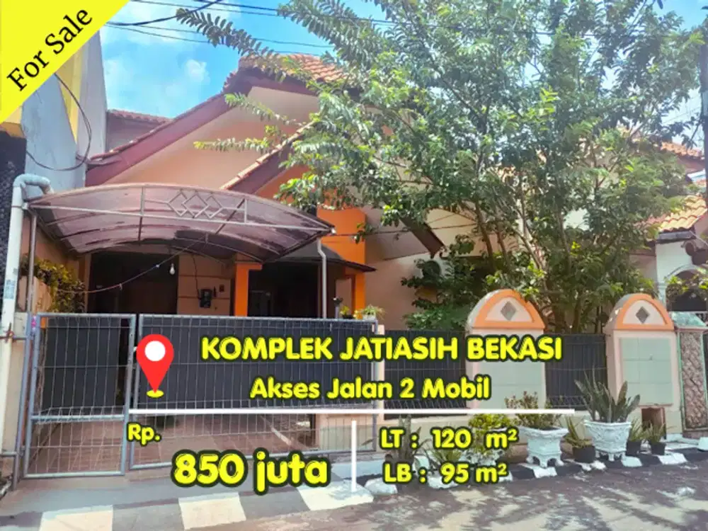 Dijual Cepat Rumah Jatiasih Bekasi Dalam Komplek Lokasi Strategis Nyaman Jalan 2 Mobil
