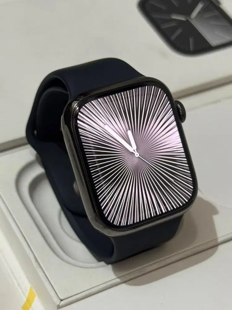 Apple Watch Series 9 45mm Graphite Stainless Steel Fullset Garansi On