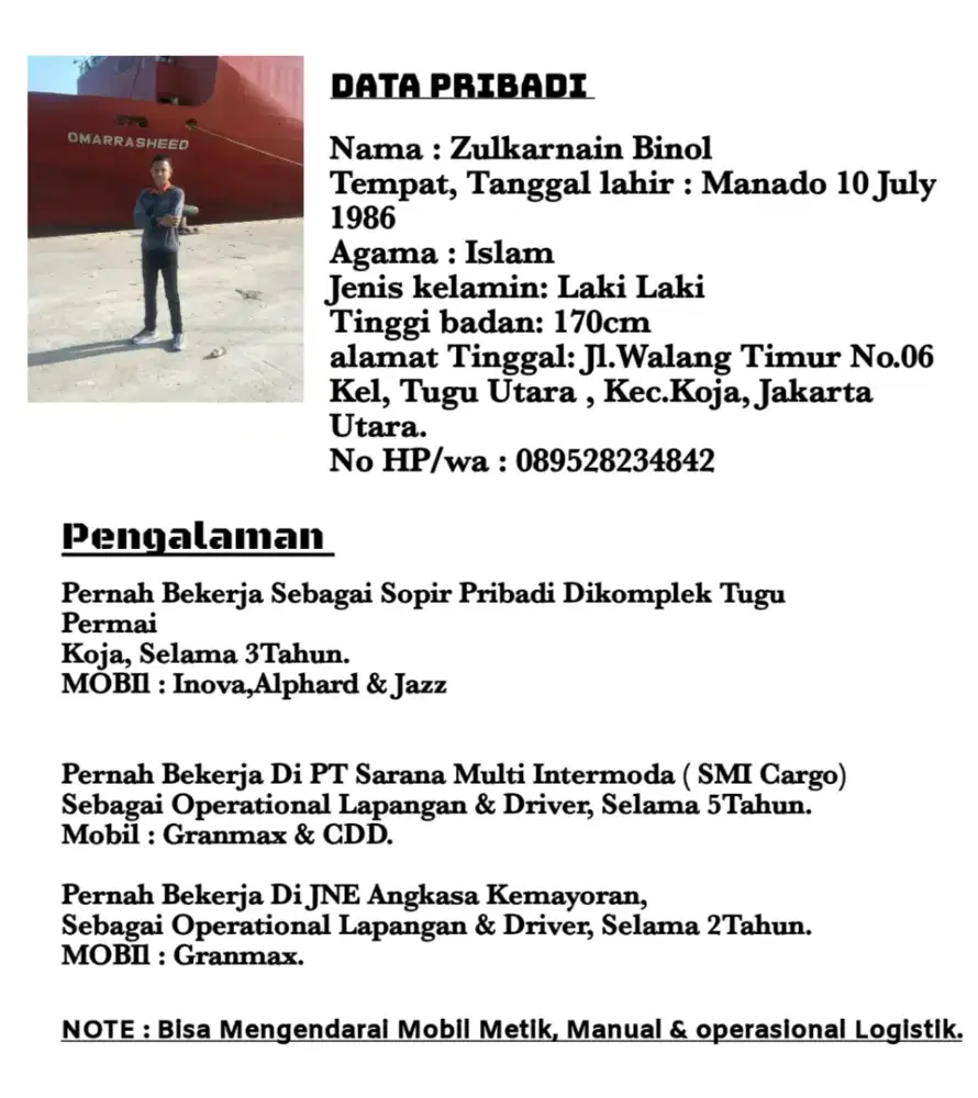 Cari lowongan Kerja Driver