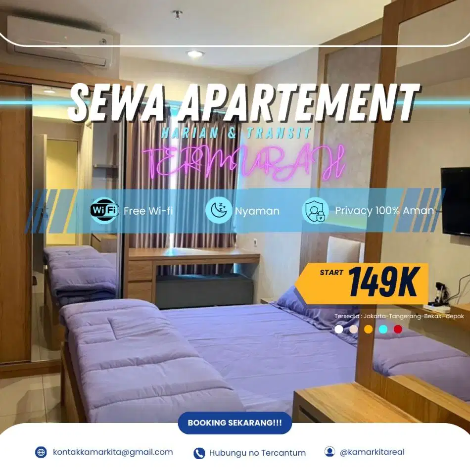 Sewa Apartemen GREEN LAKE VIEW harian/Transit