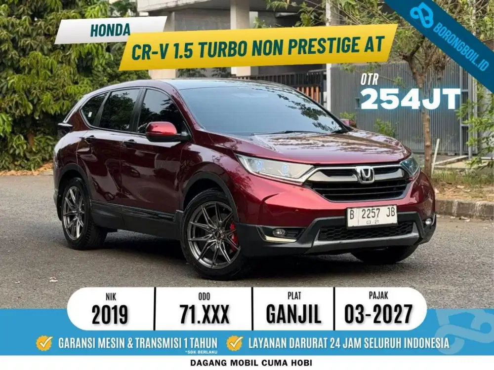 TDP 0 % || HONDA CRV Turbo 1.5 Non Prestige CVT 2019