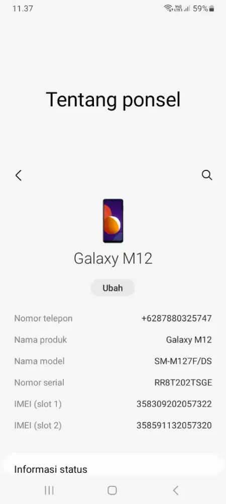 Hp only samsung m12 4/64