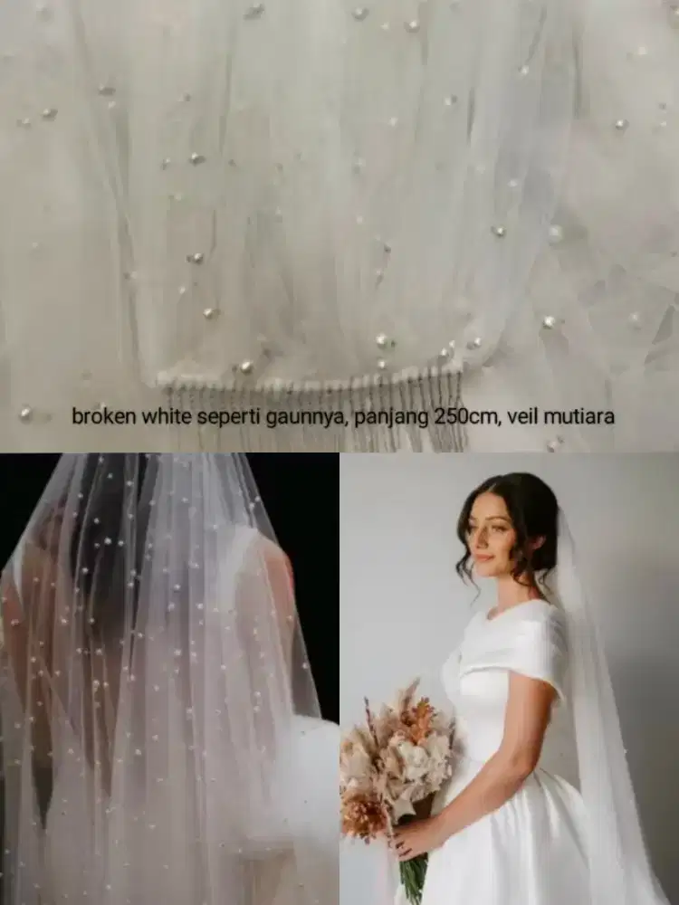 Gaun pengantin  dan veil