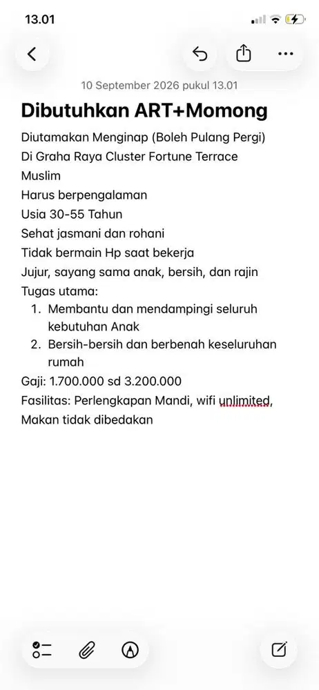 Asisten Rumah Tangga+ Jaga Anak
