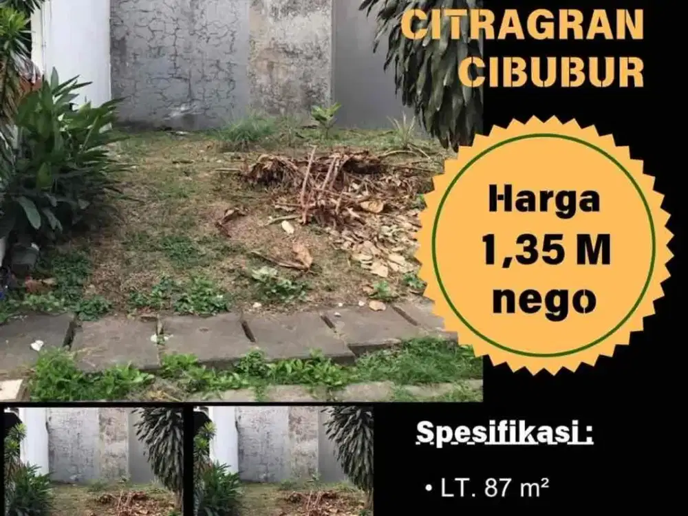 Tanah dijual di dalam cluster di Citra Gran Cibubur
