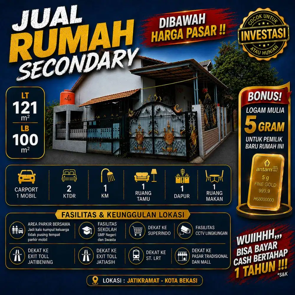 RUMAH DI JUAL JATIKRAMAT JATIASIH BEKASI