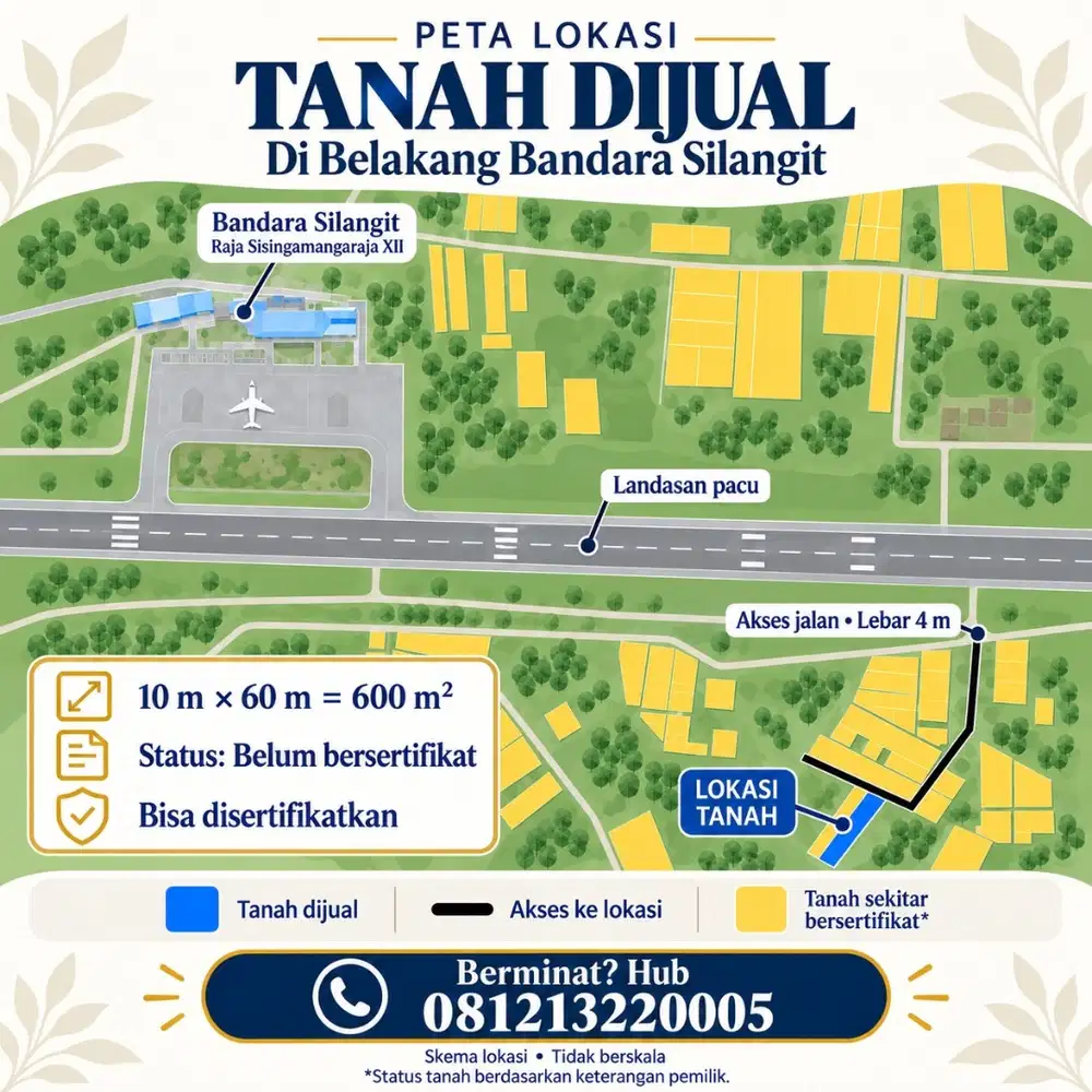 JUAL RUGI - TANAH KOSONG DEKAT BANDARA SILANGIT