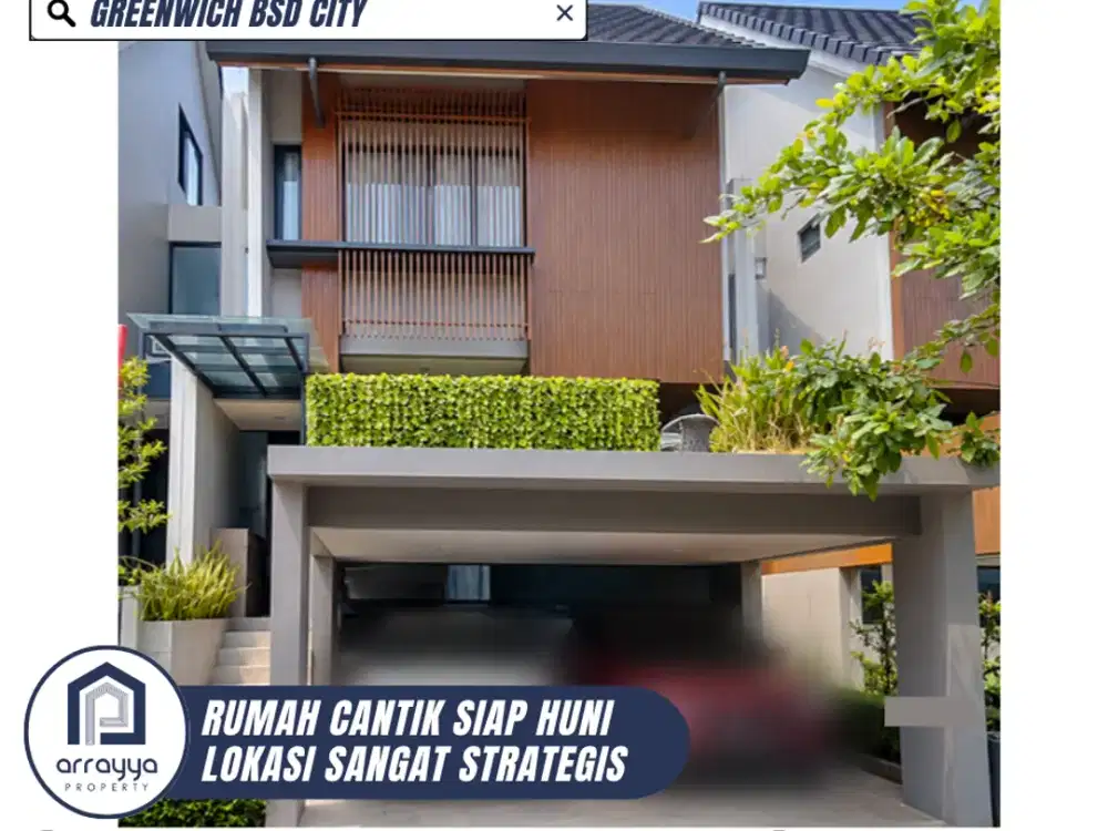 DIJUAL RUMAH CANTIK SIAP HUNI LOKASI NYAMAN DAN STRATEGIS DI GREENWICH PARK BSD (ENB402)