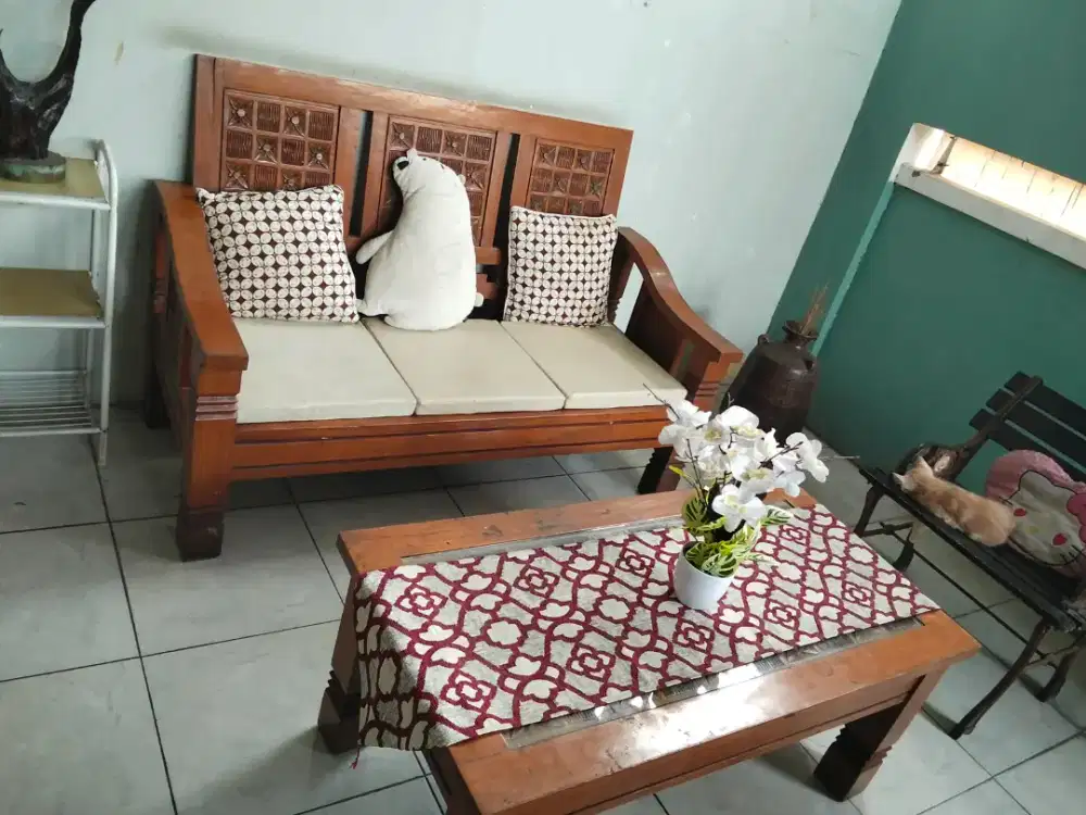 Set Kursi tamu kayu jati