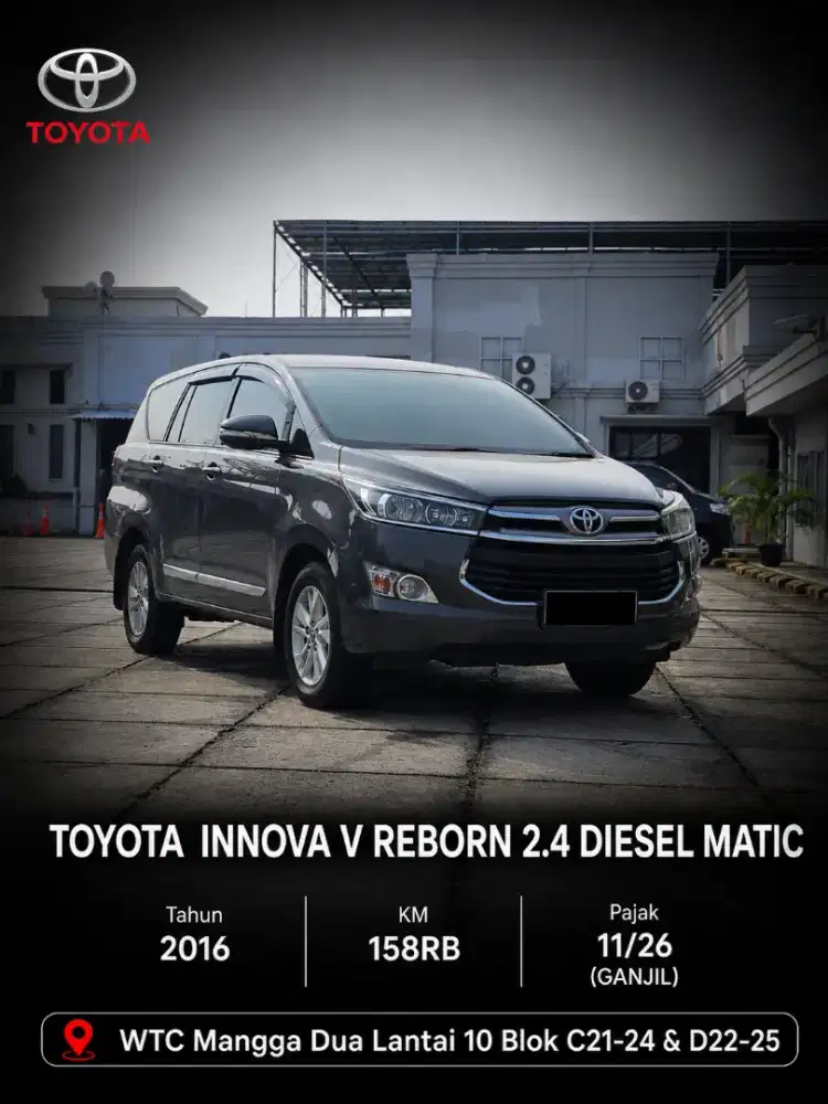 Innova V 2.4 disel matic tahun 2016 Abu abu