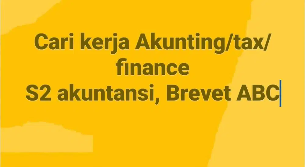 Cari Kerja Akunting Pajak Keuangan