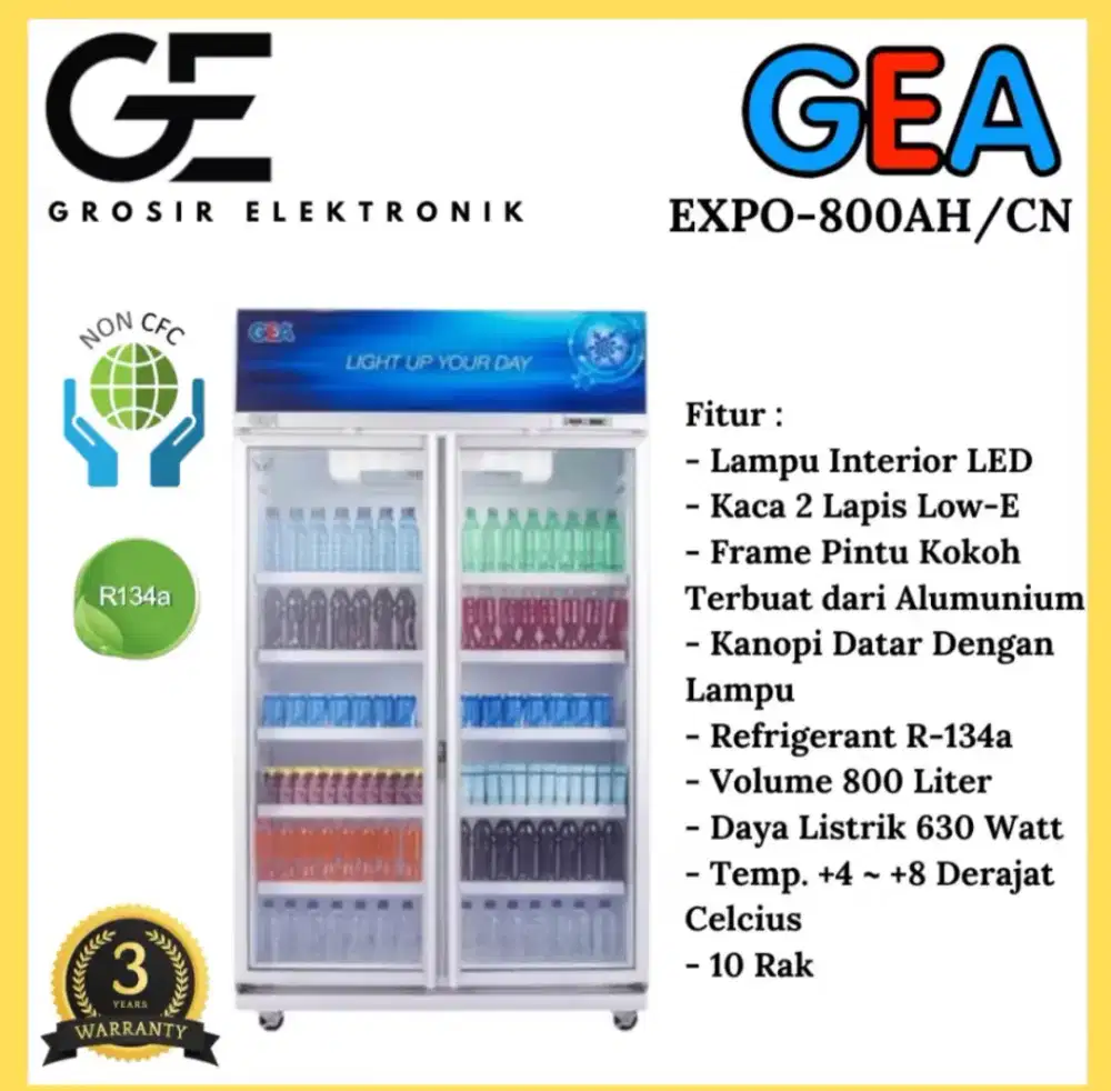 Kulkas display pendingin minuman 2 pintu