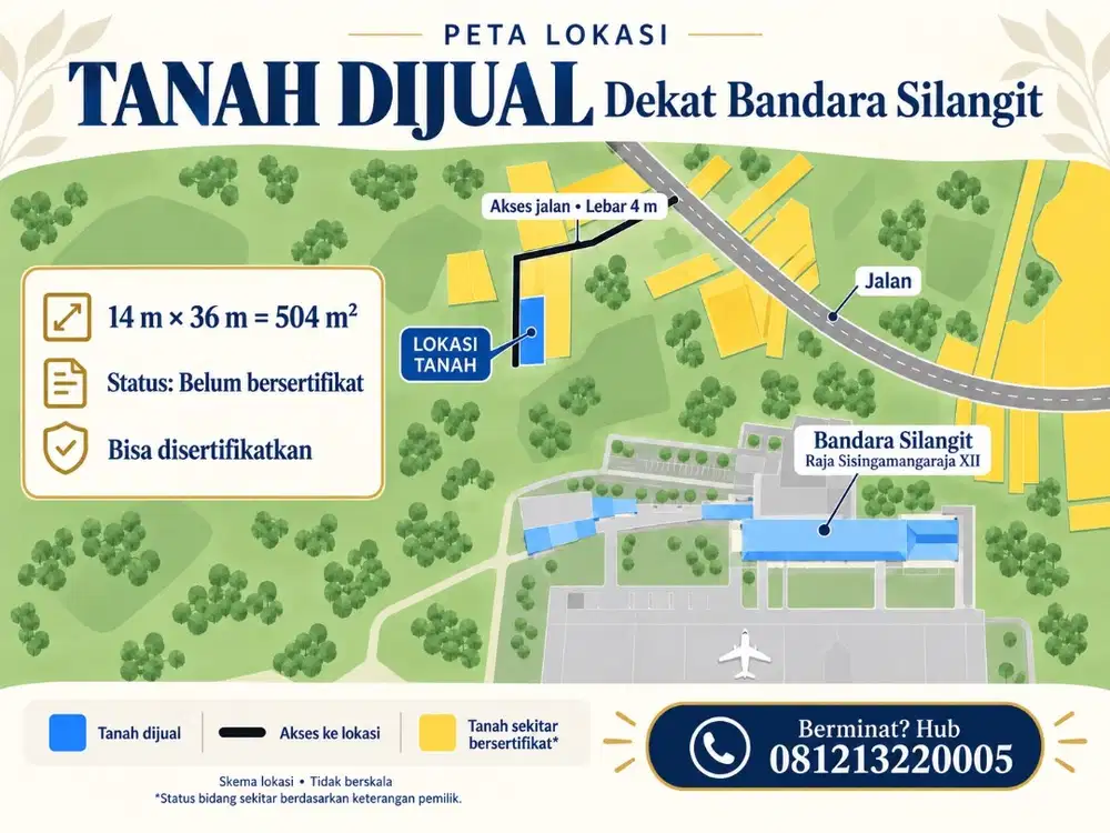 JUAL MURAH - TANAH  KOSONG DEKAT BANDARA SILANGIT