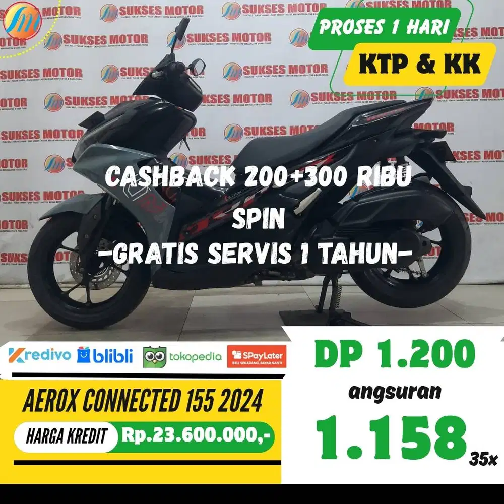 YAMAHA AEROX CONNECTED 155 2024 KREDIT MURAH ANGSURAN TERJANGKAU