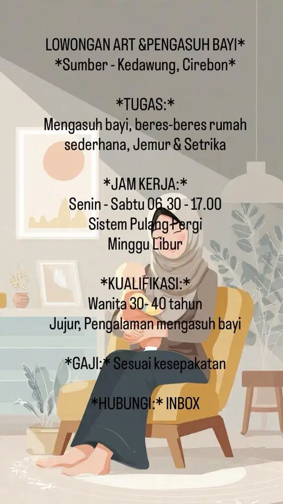 DIBUTUHKAN ART BABY SITTER