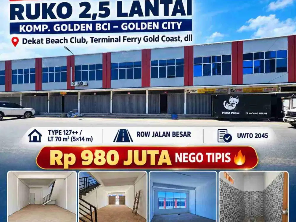 dijual cepat ruko BCI bengkong