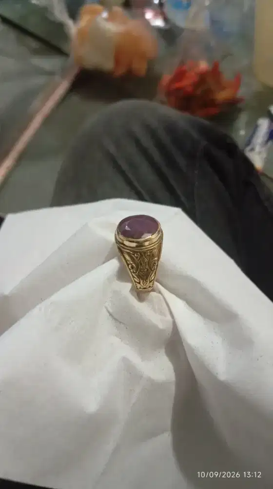Cincin batu Ruby cutting natural