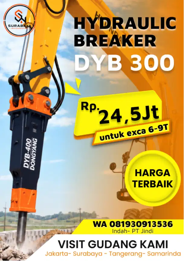 Hydraulic Breaker DYB 400 Kelas Exca 6-9T Merk DONGYANG